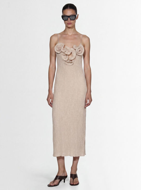 Magda Butrym: Roses midi dress - Beige - women_1 | Luisa Via Roma