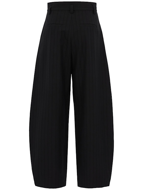 Time: Pleated cotton blend barrel pants - Black - women_1 | Luisa Via Roma