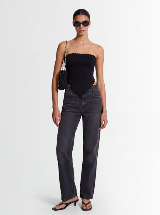 The Mannei: High rise straight jeans - 黑色 - women_1 | Luisa Via Roma