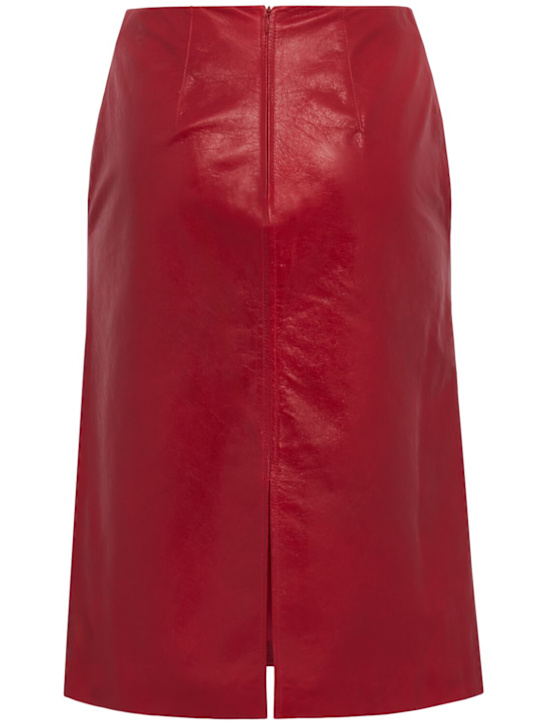 Time: A-line leather skirt - 红色 - women_1 | Luisa Via Roma