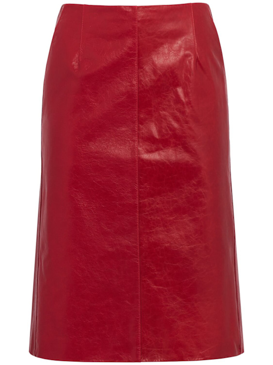 Time: A-line leather skirt - 红色 - women_0 | Luisa Via Roma