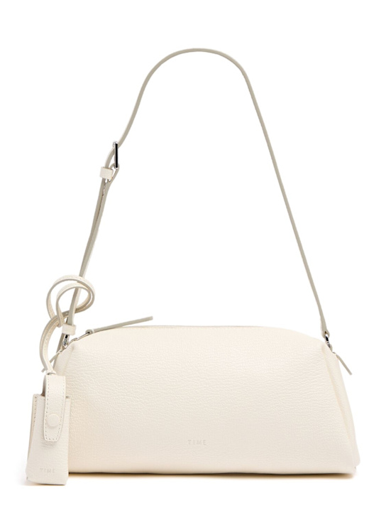 Time: Elongated leather shoulder bag - Elfenbein - women_0 | Luisa Via Roma