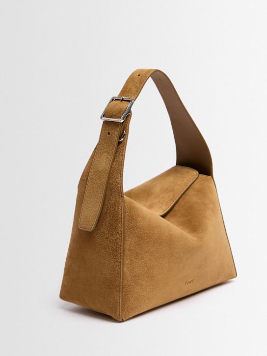 Time: XS Luma suede shoulder bag - Mostaza - women_1 | Luisa Via Roma