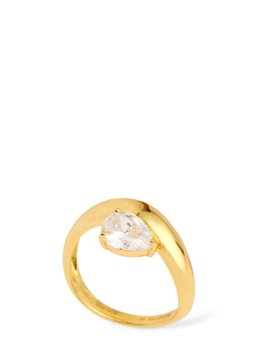 Philippa Studios: Wave pear ring - Gold/Kristall - women_0 | Luisa Via Roma