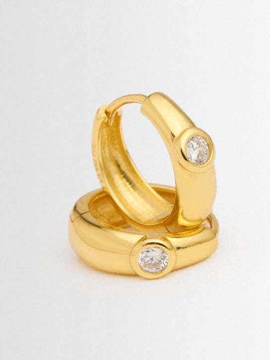 Philippa Studios: Dome中号圆环耳环 - 金色/水晶 - women_1 | Luisa Via Roma