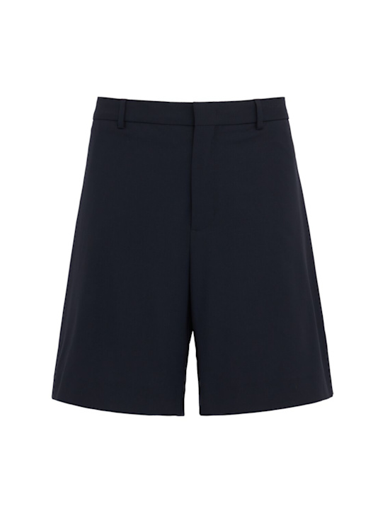 MSGM: Virgin wool bermuda shorts - 牛仔 - men_0 | Luisa Via Roma