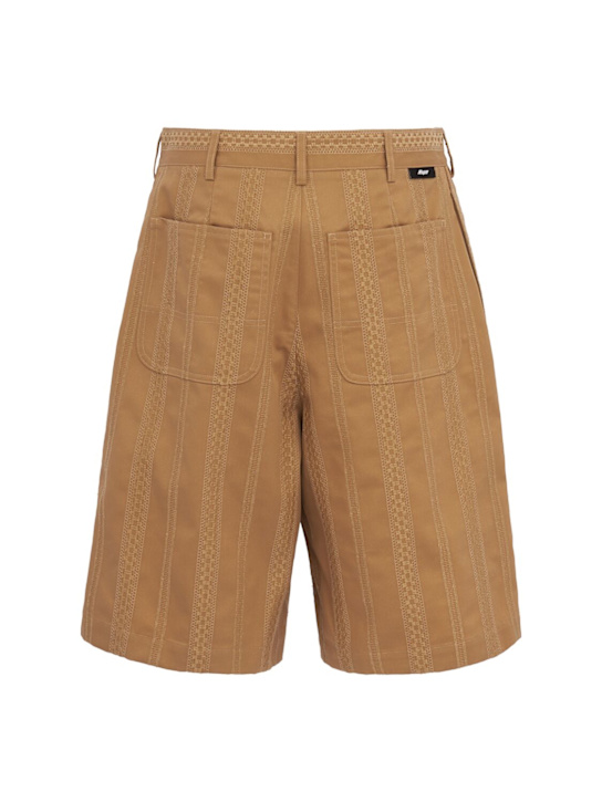 MSGM: Tech & cotton bermuda shorts - 米黄色 - men_1 | Luisa Via Roma