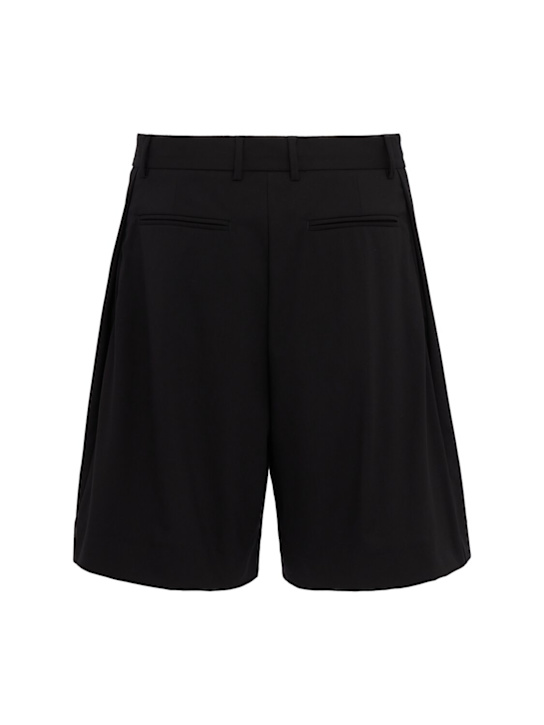 MSGM: Virgin wool bermuda shorts - 黑色 - men_1 | Luisa Via Roma