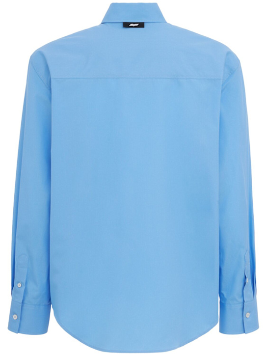 MSGM: Cotton shirt - Bleu Clair - men_1 | Luisa Via Roma