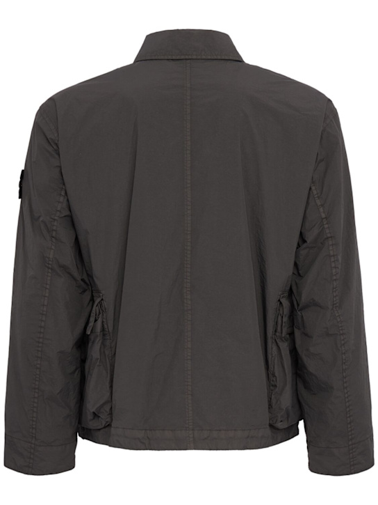 Stone Island: Logo nylon field jacket - Charcoal - men_1 | Luisa Via Roma