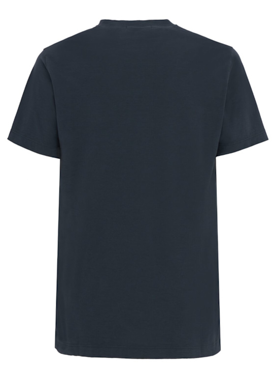 Stone Island: LOGO贴片棉质T恤 - 石板蓝 - men_1 | Luisa Via Roma