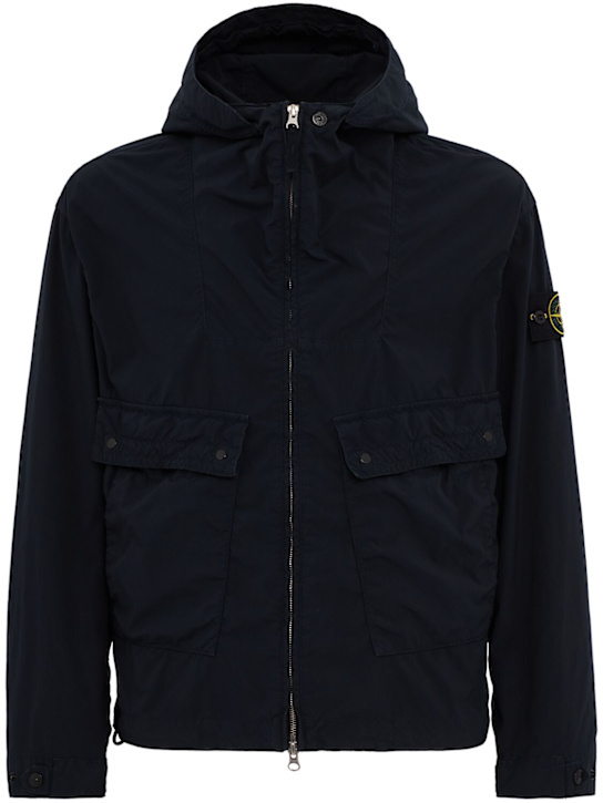 Stone Island: Light compact touch parka jacket - 海军蓝 - men_0 | Luisa Via Roma