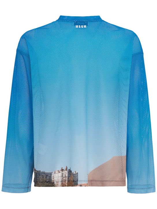 MSGM: Long sleeve mesh t-shirt - 멀티컬러 - men_1 | Luisa Via Roma