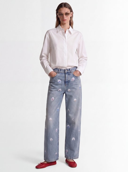 Fiorucci: Poodle印花牛仔裤 - 蓝色 - women_1 | Luisa Via Roma