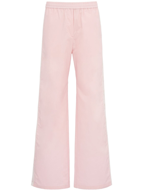 MSGM: Cotton wide pants - 粉色 - women_0 | Luisa Via Roma