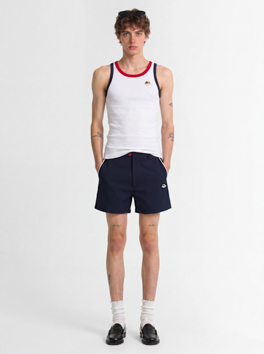 Fiorucci: Angel Patch twill shorts - 海军蓝 - men_1 | Luisa Via Roma