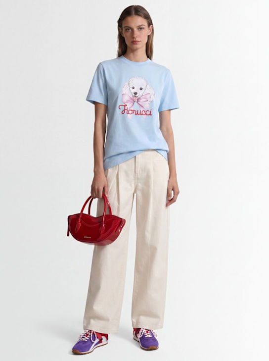Fiorucci: Poodle logo print regular t-shirt - ブルー/マルチカラー - women_1 | Luisa Via Roma