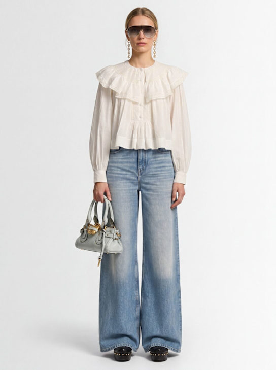 Chloé: Light cotton voile shirt - ホワイト - women_1 | Luisa Via Roma