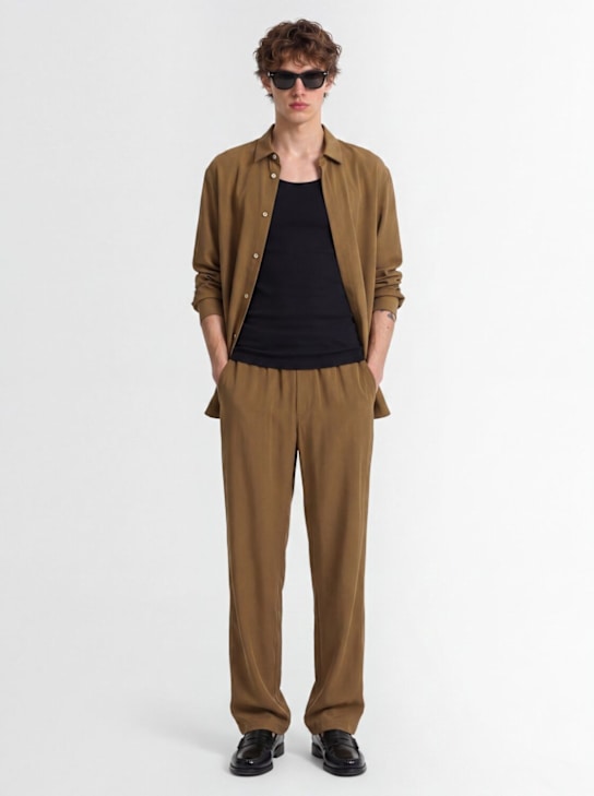 MSGM: Viscose pants - 橄榄绿 - men_1 | Luisa Via Roma