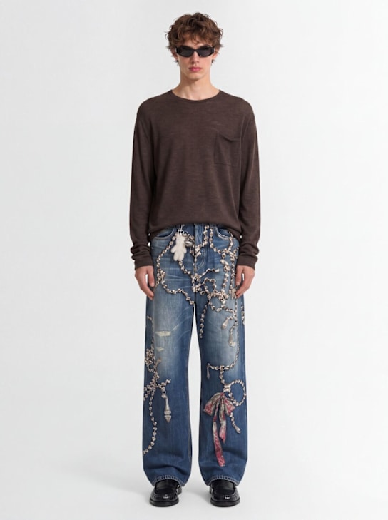 Acne Studios: Fine knit cashmere sweater - Walnut Brown - men_1 | Luisa Via Roma