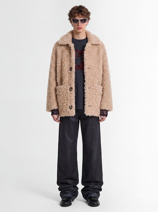 Acne Studios: Kangry羊驼毛混纺针织夹克 - Sand Beige - men_1 | Luisa Via Roma