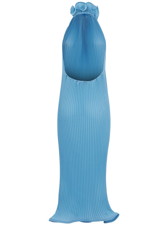 Rowen Rose: Pleated georgette long dress - 浅蓝色 - women_1 | Luisa Via Roma