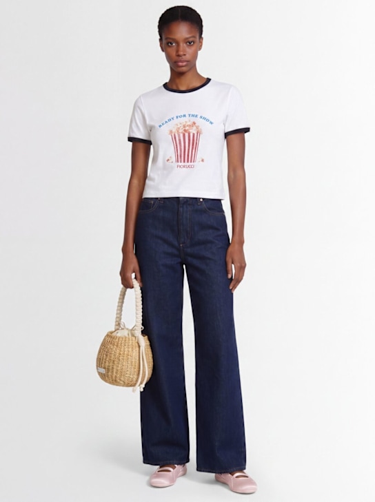 Fiorucci: Popcorn印花T恤 - 白色/多色 - women_1 | Luisa Via Roma