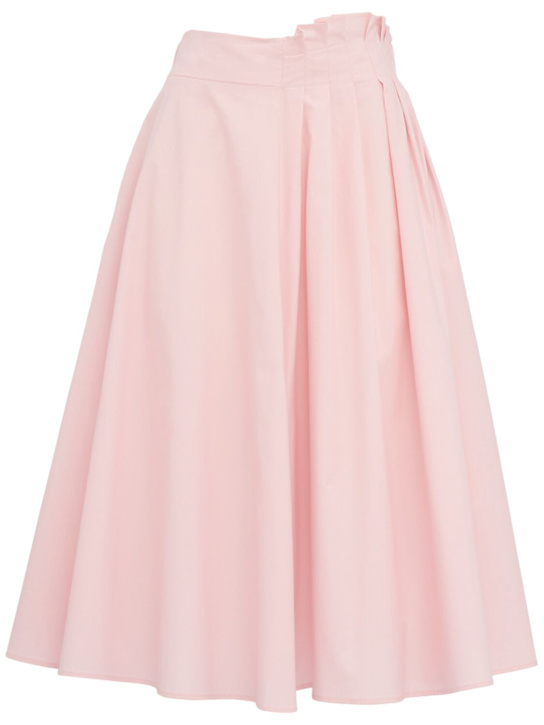 MSGM: Cotton midi skirt - ピンク - women_0 | Luisa Via Roma