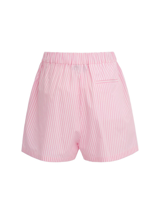 MSGM: Striped boxer-style shorts - 粉色/白色 - women_1 | Luisa Via Roma