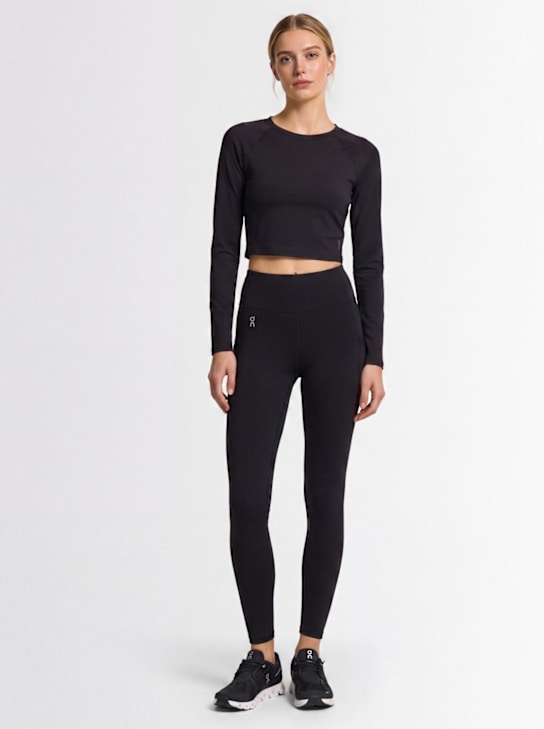 On: Studio long-sleeve crop top - Black - women_1 | Luisa Via Roma
