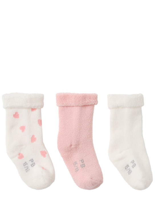 Petit Bateau: Set of 3 socks - Pnk/Bei/Wht - kids-girls_0 | Luisa Via Roma
