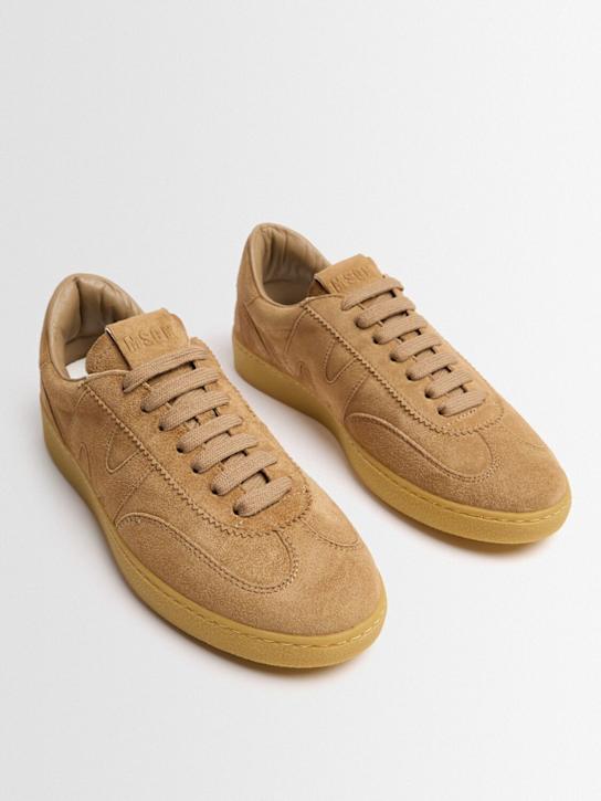 MSGM: Retro Trainer suede lace-up sneakers - ベージュ - women_1 | Luisa Via Roma