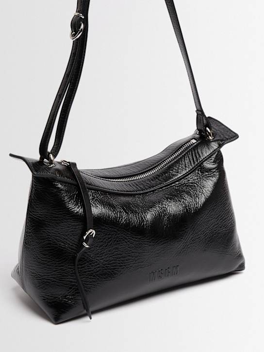 MSGM: Molly leather shoulder bag - 黑色 - women_1 | Luisa Via Roma