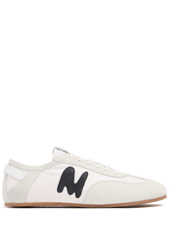 MSGM: New Retro Trainer leather blend sneakers - Off White - women_0 | Luisa Via Roma