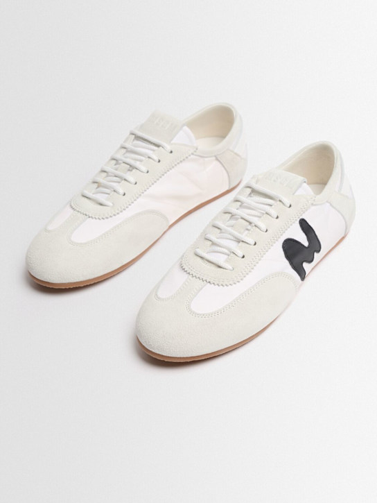 MSGM: New Retro Trainer leather blend sneakers - Off White - women_1 | Luisa Via Roma