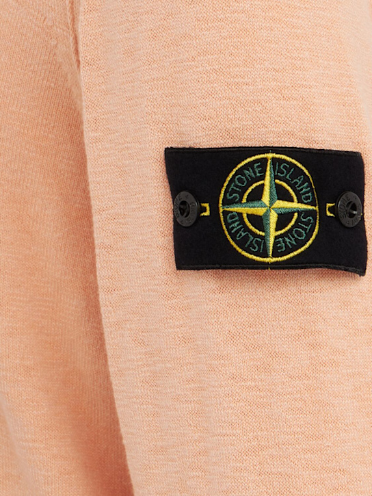 Stone Island: 圆领棉质毛衣 - Plaster Pink - men_1 | Luisa Via Roma