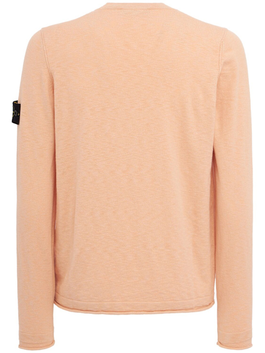Stone Island: 圆领棉质毛衣 - Plaster Pink - men_1 | Luisa Via Roma