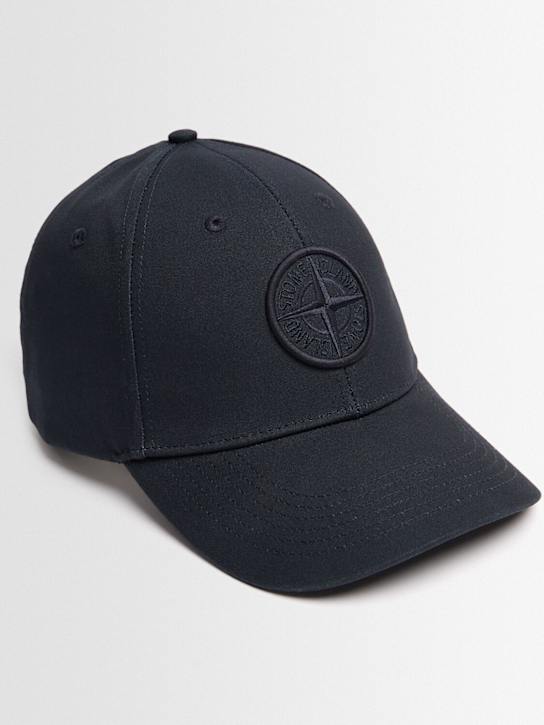 Stone Island: Logo棉质棒球帽 - 海军蓝 - men_1 | Luisa Via Roma