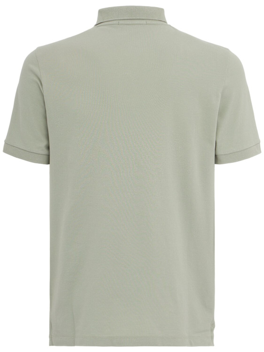 Stone Island: Logo贴片棉质POLO衫 - 鼠尾草色 - men_1 | Luisa Via Roma