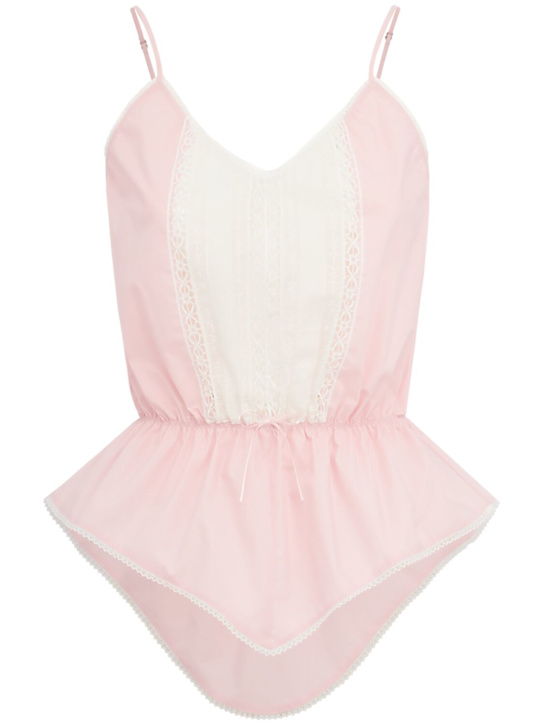 MSGM: Lace tank top - ピンク - women_0 | Luisa Via Roma