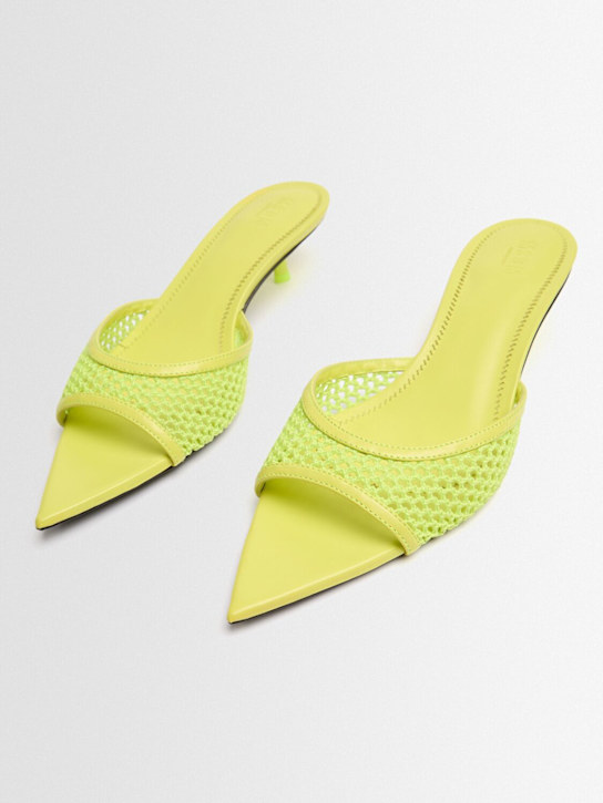 MSGM: 20mm Mesh heeled mules - 绿黄色 - women_1 | Luisa Via Roma