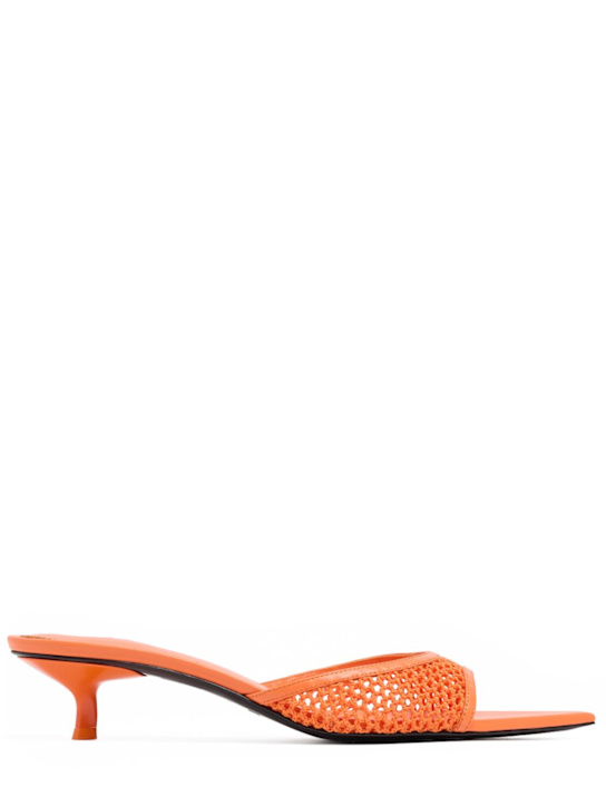 MSGM: 20mm Mesh heeled mules - 橙色 - women_0 | Luisa Via Roma