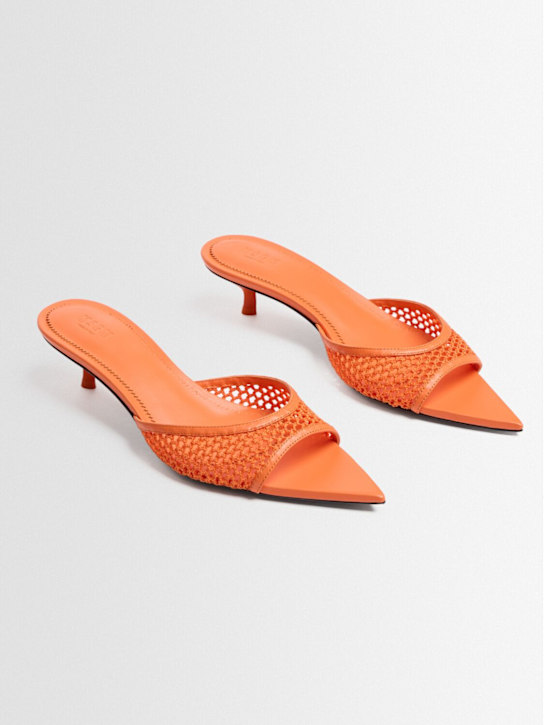 MSGM: 20mm Mesh heeled mules - 橙色 - women_1 | Luisa Via Roma