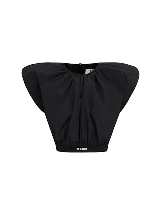 MSGM: Logo crop top - 黑色 - women_0 | Luisa Via Roma