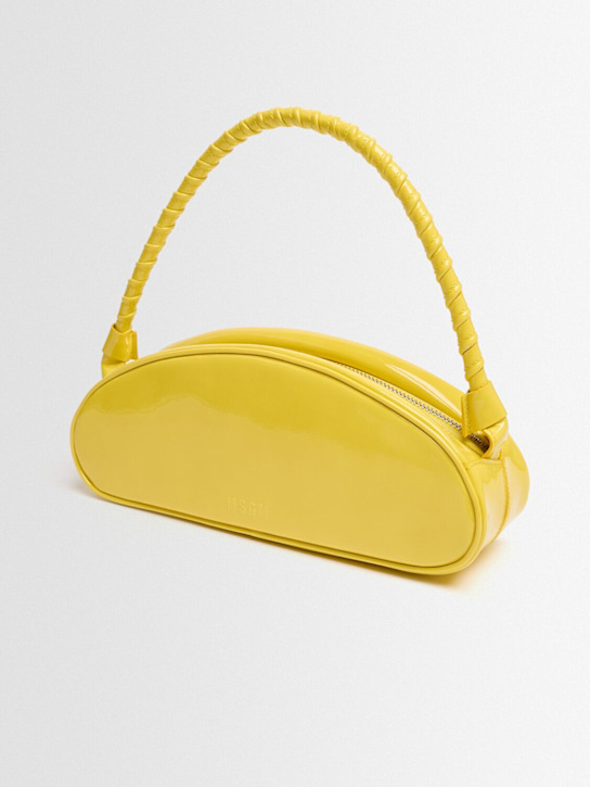 MSGM: Leather shoulder bag - 黄色 - women_1 | Luisa Via Roma