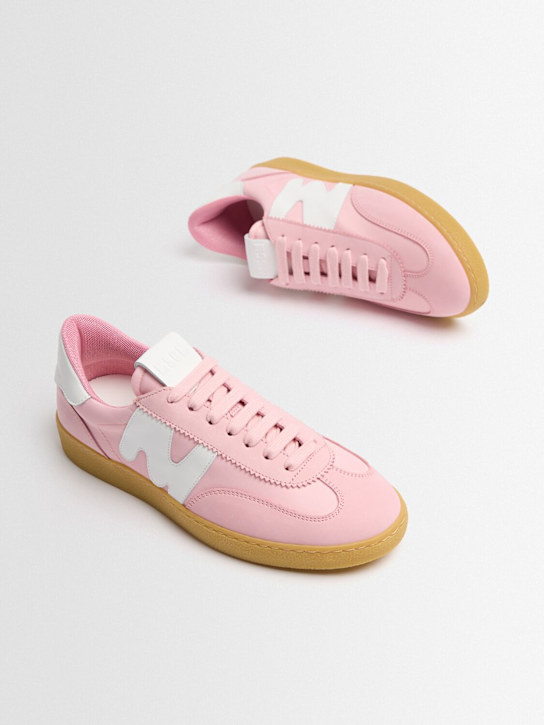 MSGM: Retro Trainer leather lace-up sneakers - 粉色 - women_1 | Luisa Via Roma