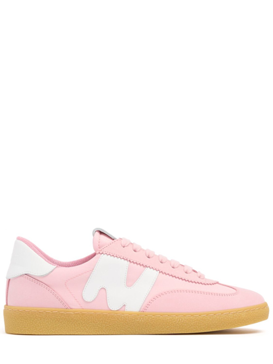 MSGM: Retro Trainer leather lace-up sneakers - 粉色 - women_0 | Luisa Via Roma