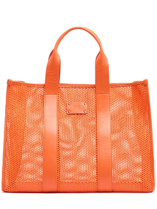 MSGM: Large mesh bag - 橙色 - women_0 | Luisa Via Roma