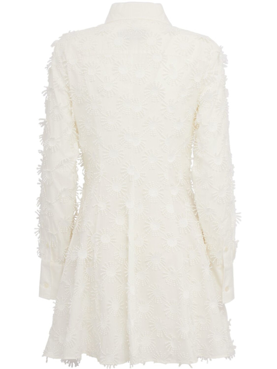 MSGM: Embroidered mini shirt dress w/ belt - 白色 - women_1 | Luisa Via Roma