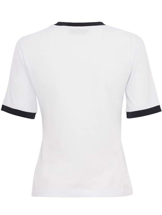 MSGM: Printed cotton t-shirt - Blanco - women_1 | Luisa Via Roma